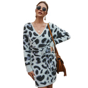 Leopard Print Long Sleeves Dresses