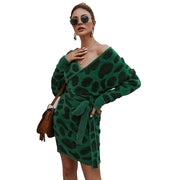 Leopard Print Long Sleeves Dresses