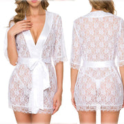 Lace Hollow-out Robe Lingerie